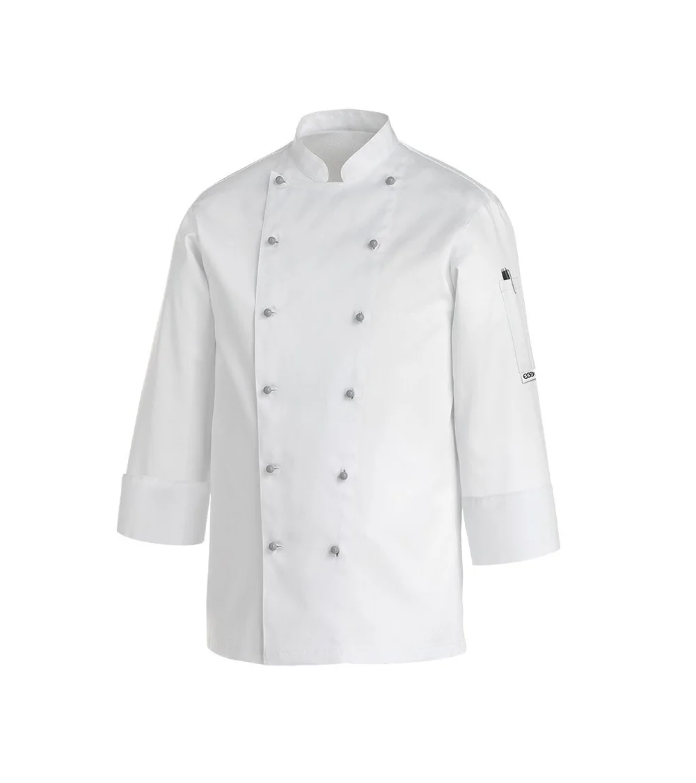 CHAQUETA COCINA BLANCA CUELLO MAO