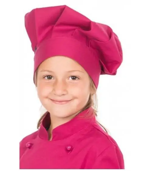 Gorro de chef para niños en blanco regulable con velcro.
