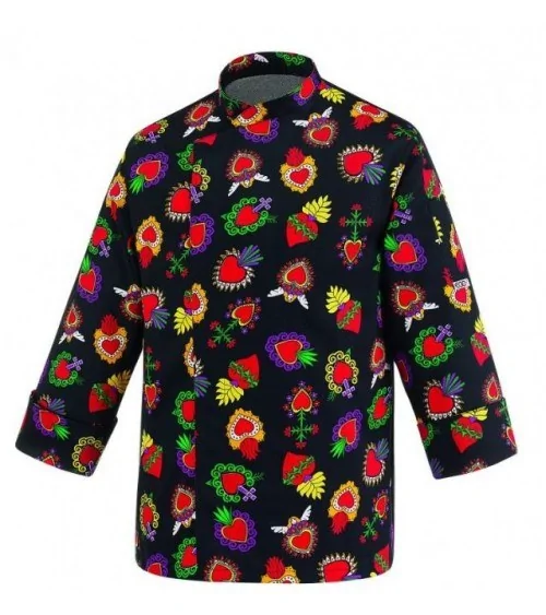 CHAQUETA COCINA ESTAMPADA CORAZONES