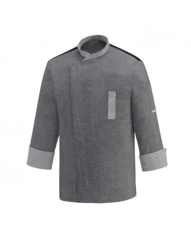 CHAQUETA COCINA SLIM GRIS FRENTE