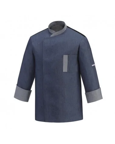 CHAQUETA COCINA SLIM AZUL FRENTE