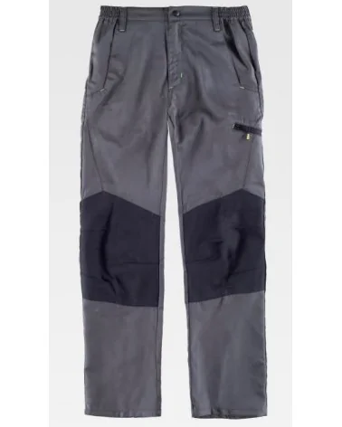 PANTALÓN CON REFUERZOS GRIS NEGRO FRENTE