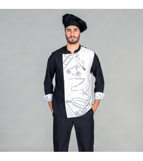 ▷ Chaqueta Chef Microfibra Estampada| Azules De