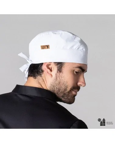GORRO PIRATA TEJIDO RECICLADO MICROFIBRA BLANCO COSTADO