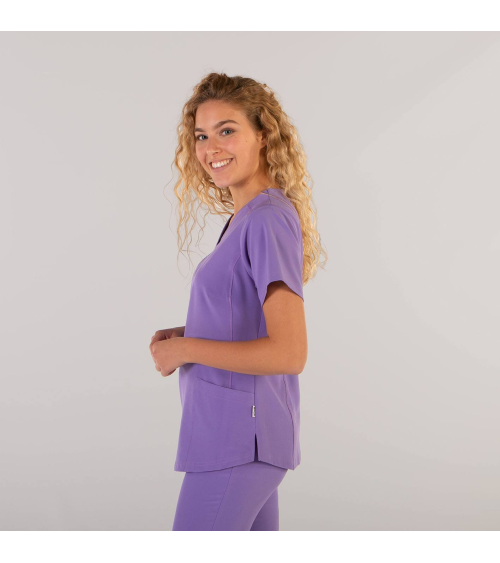CASACA MUJER IONES PLATA Lila perfil