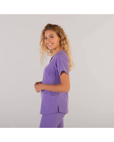 CASACA MUJER IONES PLATA Lila perfil