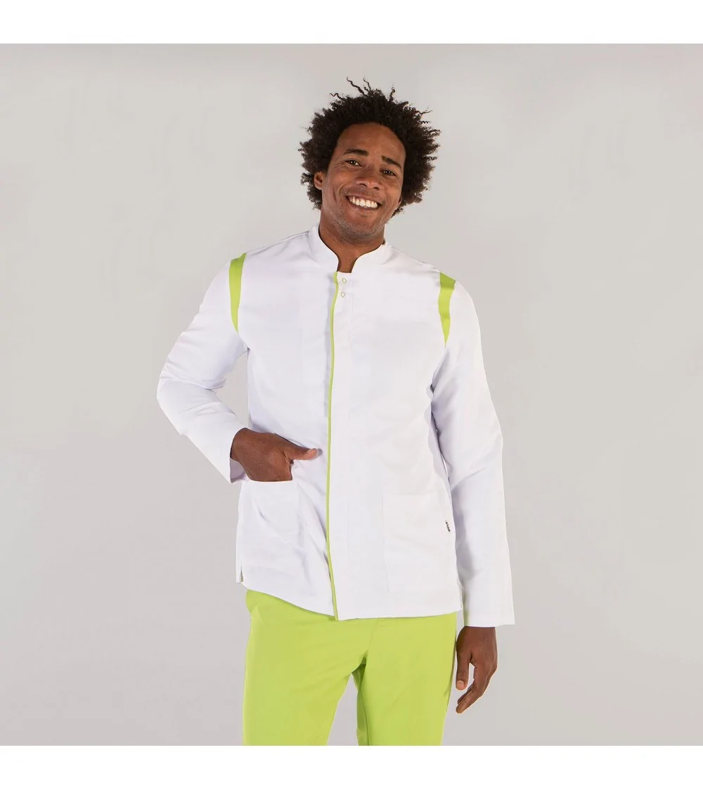 CHAQUETA SANITARIA HOMBRE Pistacho frente