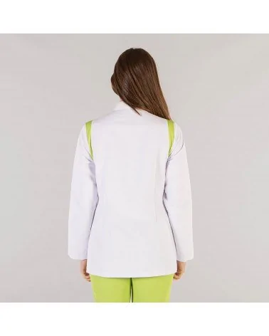 CHAQUETA SANITARIA MUJER Pistacho espalda