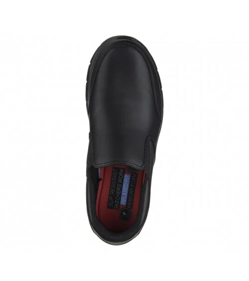 Mocasin Casual Hombre Skechers Negro Perfil