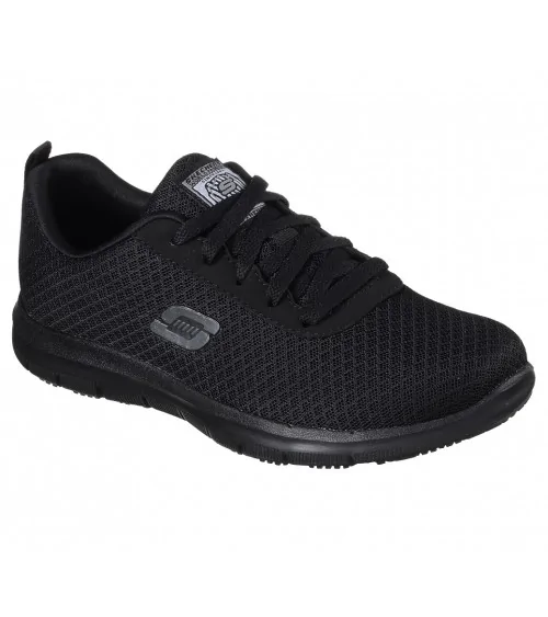 DEPORTIVA LABORAL MUJER SKECHERS Negro perfil