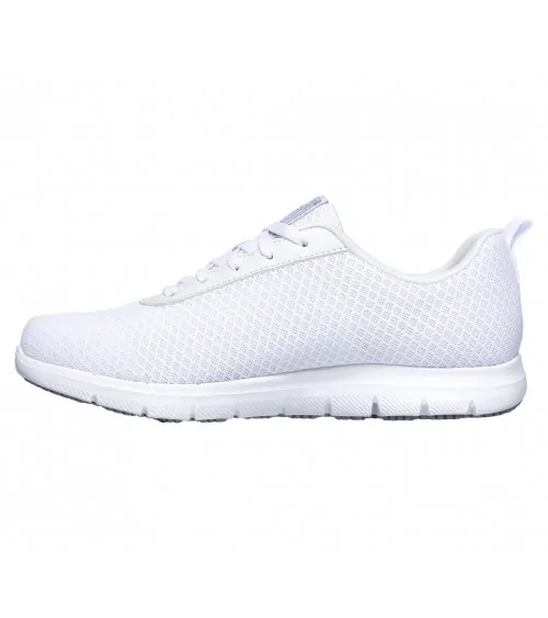 DEPORTIVA LABORAL MUJER SKECHERS Blanco perfil