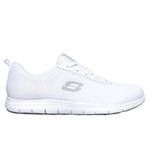 DEPORTIVA LABORAL MUJER SKECHERS Blanco perfil