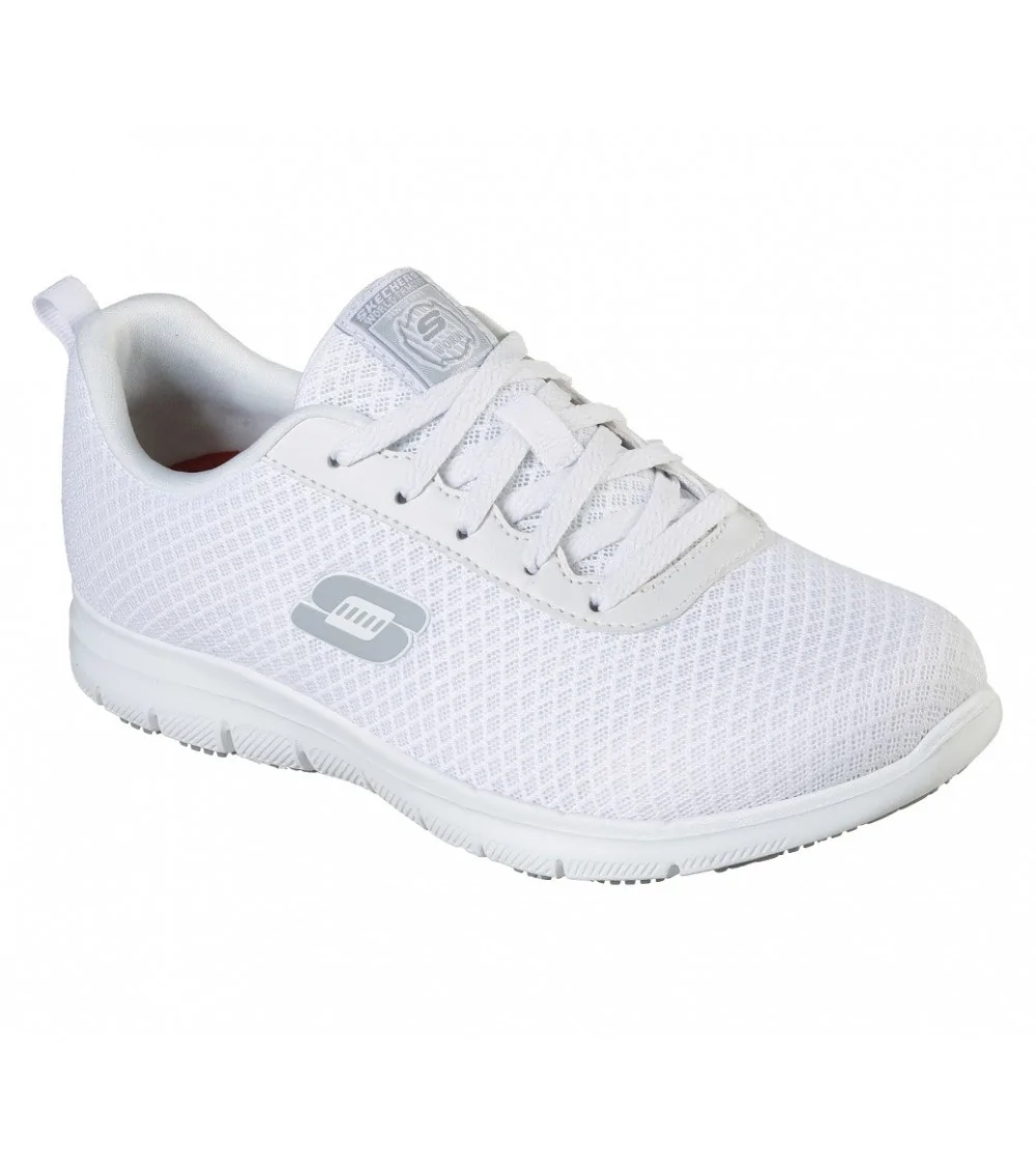 DEPORTIVA LABORAL MUJER SKECHERS Blanco perfil