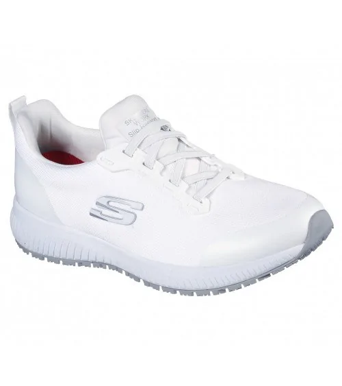 DEPORTIVA ANTIDESLIZANTE MUJER SKECHERS Blanco perfil