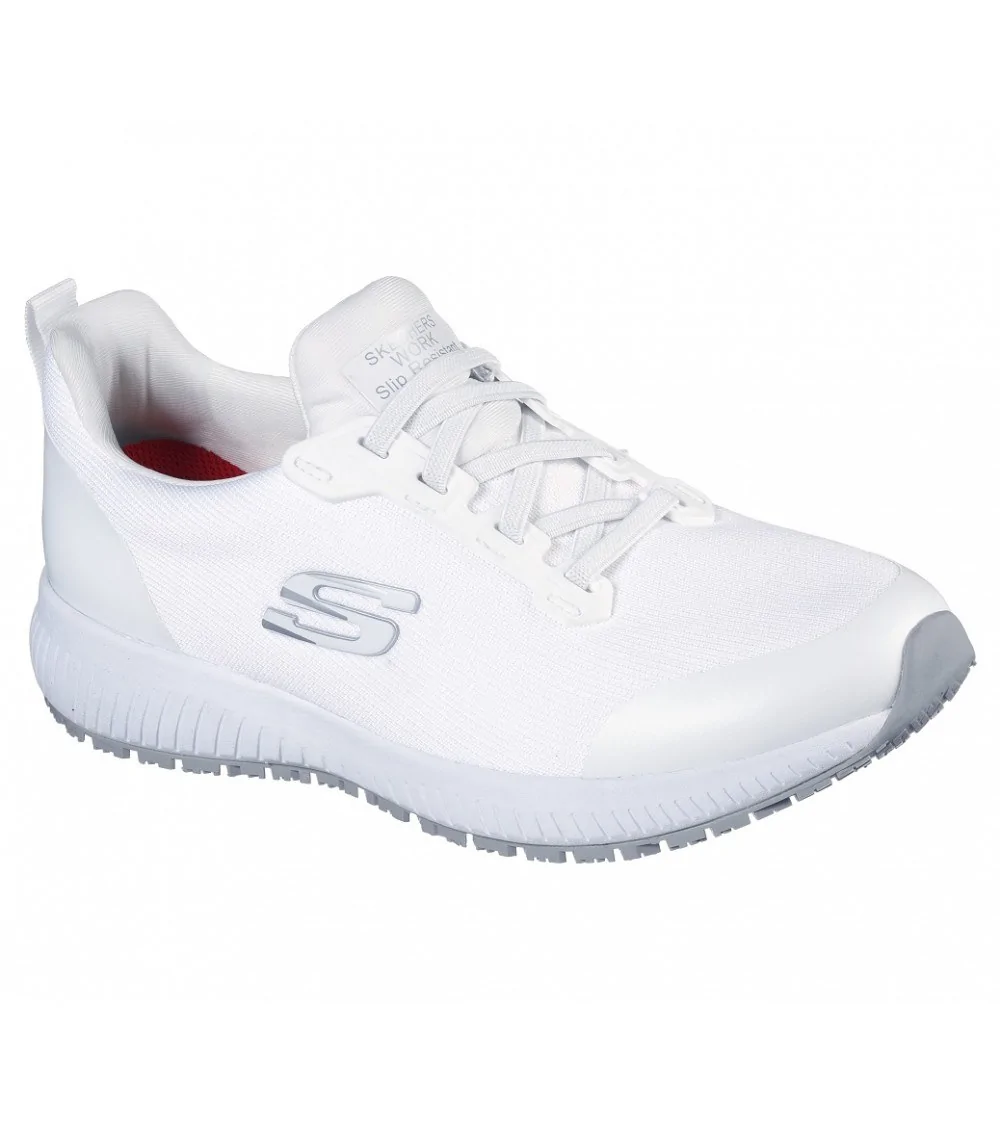 DEPORTIVA ANTIDESLIZANTE MUJER SKECHERS Blanco perfil