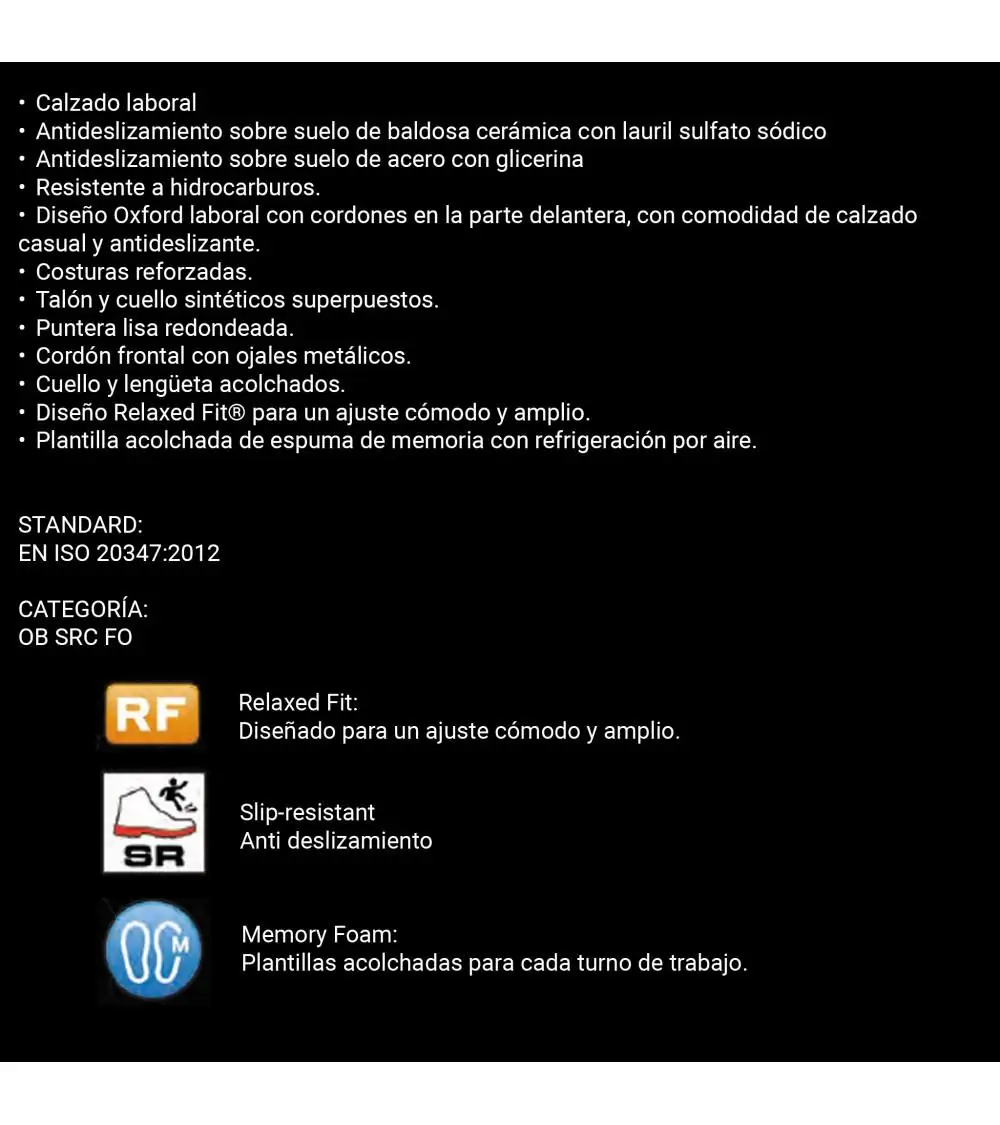 ZAPATO ANTIDESLIZANTE HOMBRE SKECHERS Negro perfil