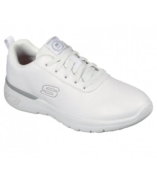 ZAPATILLA OXFORD ANTIDESLIZANTE MUJERES SKECHERS Blanco perfil