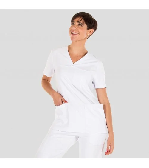 CASACA ELASTICA SANITARIA MUJER Blanca