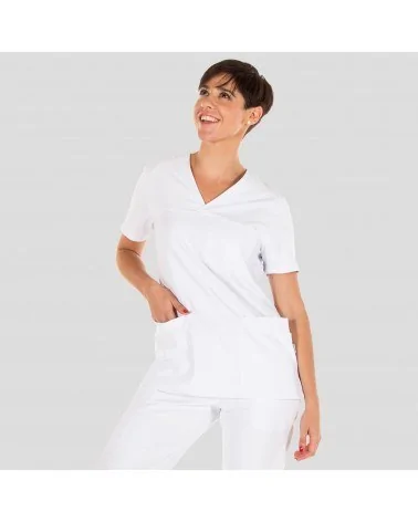 CASACA ELASTICA SANITARIA MUJER Blanca