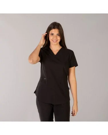 CASACA SANITARIA MUJER EXTRAFIBER Negro frente