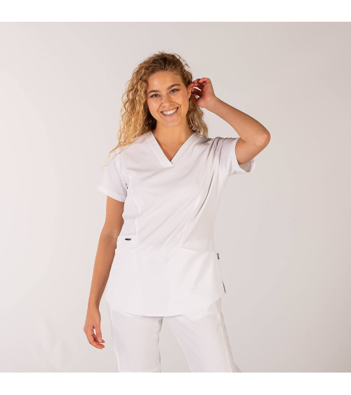 CASACA SANITARIA MUJER EXTRAFIBER Blanco frente