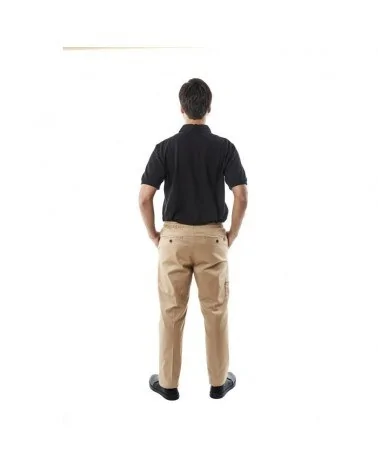 PANTALON TIPO CHINO HOSTELERIA Beige Espalda