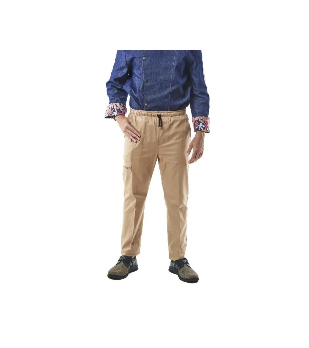 PANTALON TIPO CHINO HOSTELERIA Beige zoom frente