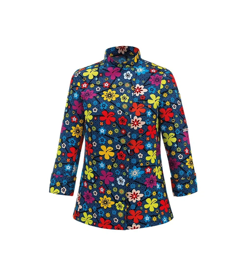 CHAQUETA COCINA FLORES perfil