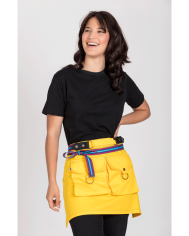 DELANTAL CORTO CON BOLSILLOS CARTERA amarillo