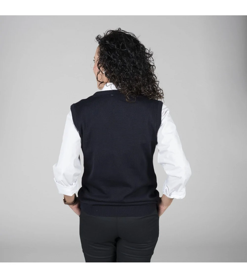 CHALECO CUELLO PICO SEÑORA Marino frente