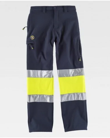 PANTALON WORKSHELL POLAR COMBI BANDAS Amarillo AV frente