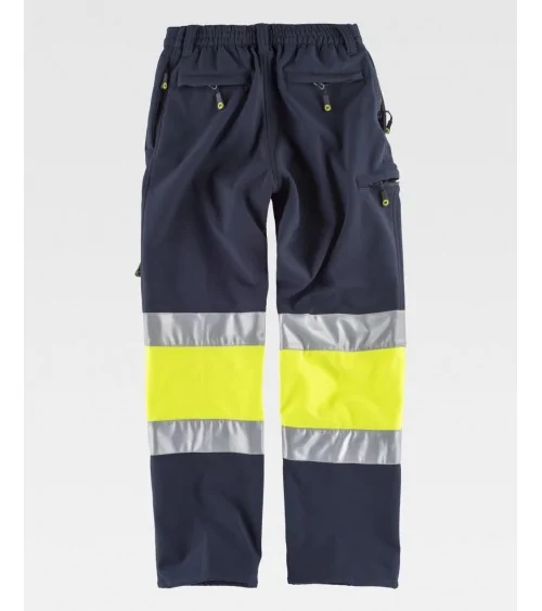 PANTALON WORKSHELL POLAR COMBI BANDAS Amarillo AV frente