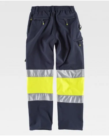 PANTALON WORKSHELL POLAR COMBI BANDAS Amarillo AV espalda