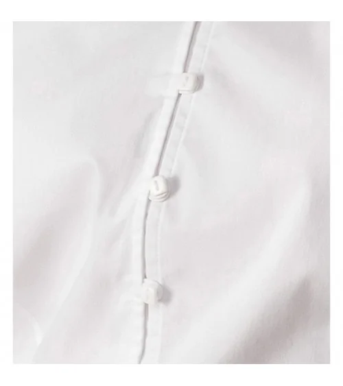 BLUSA BISTRETCH CUELLO MAO Blanca perfil