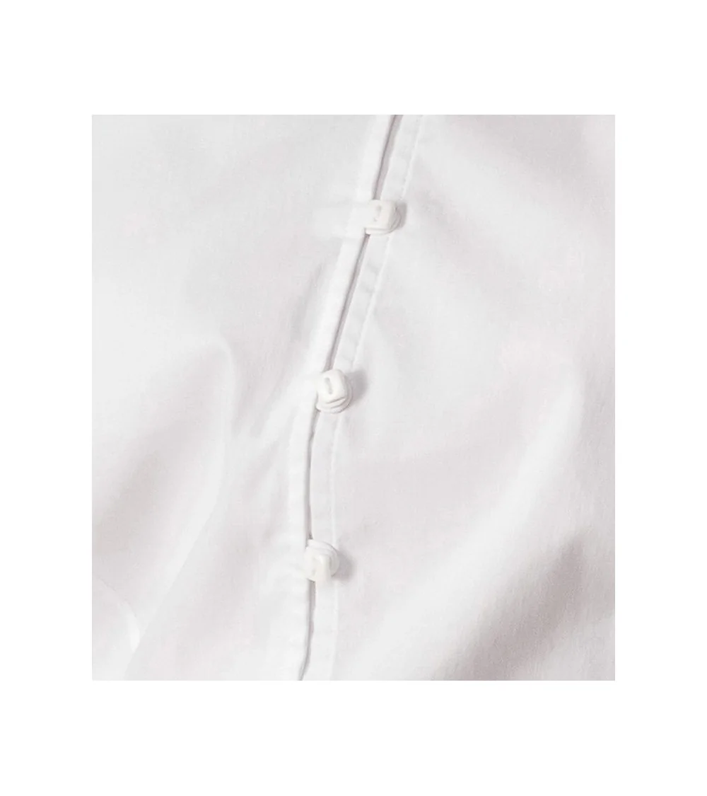 BLUSA BISTRETCH CUELLO MAO Blanca perfil