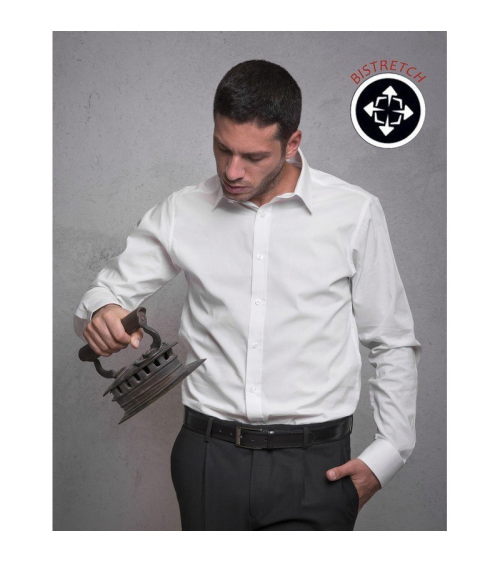 CAMISA ELASTICA PARA HOMBRES Blanca frente