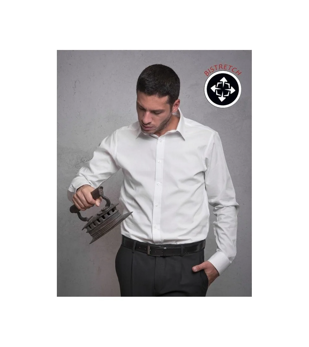 CAMISA ELASTICA PARA HOMBRES Blanca frente