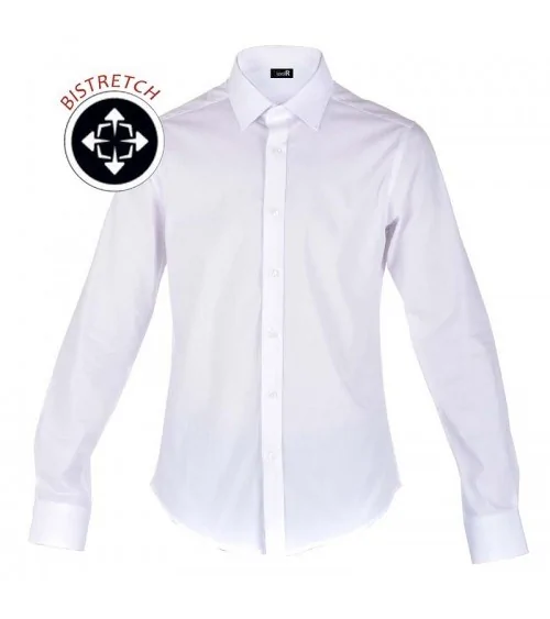 CAMISA ELASTICA PARA HOMBRES Blanca frente