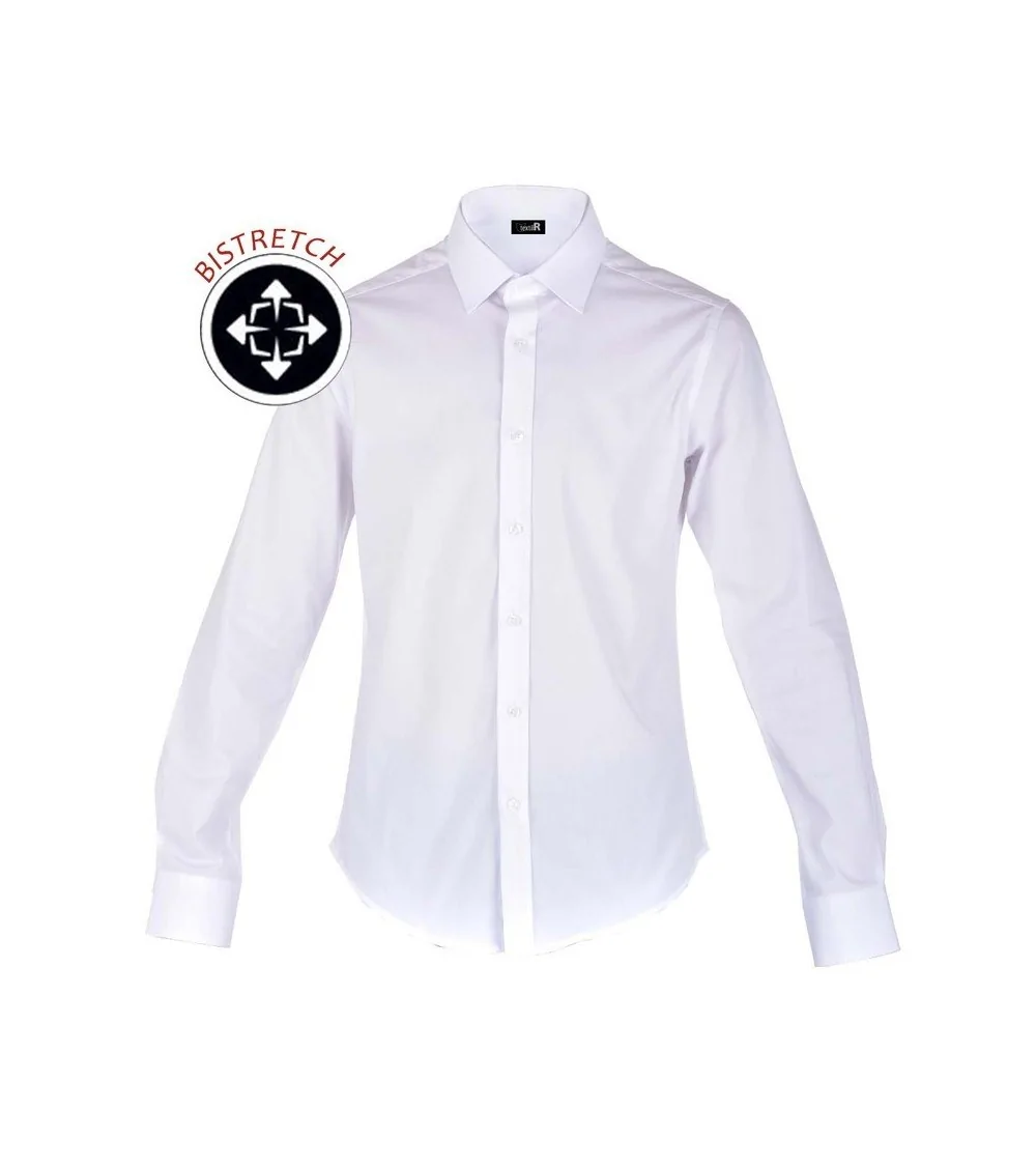 CAMISA ELASTICA PARA HOMBRES Blanca frente