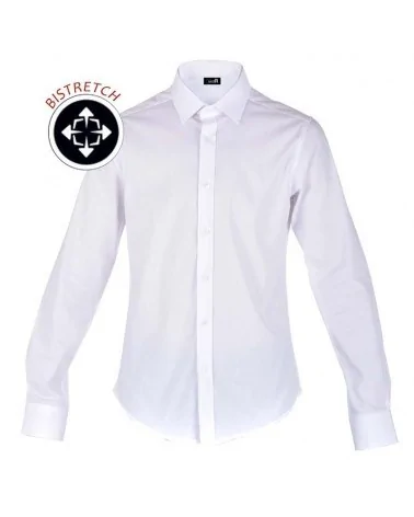 CAMISA ELASTICA PARA HOMBRES Blanca lisa