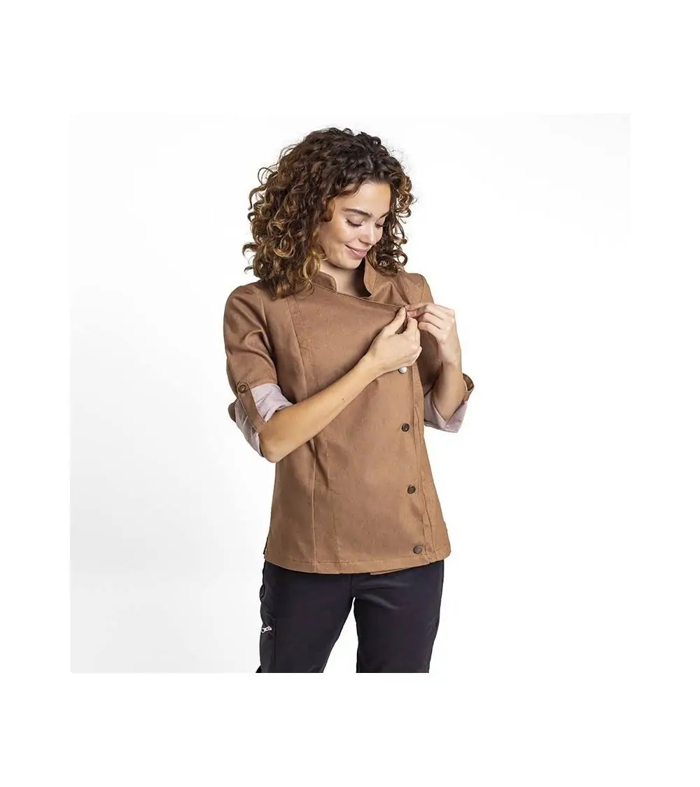 CHAQUETA MUJER MANGAS AJUSTABLES Beige perfil