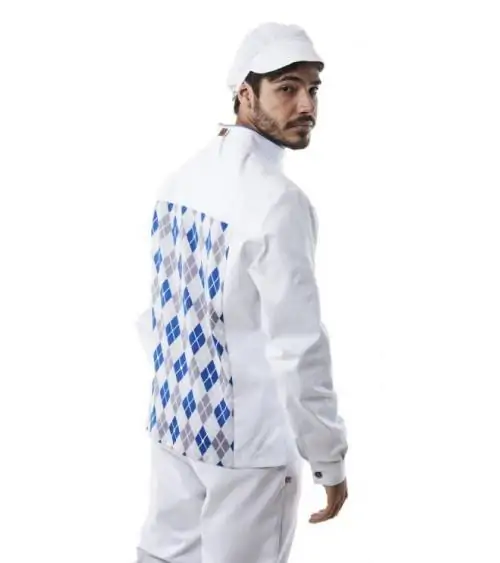 CHAQUETA HOMBRE ESTAMPADA Blanca espalda