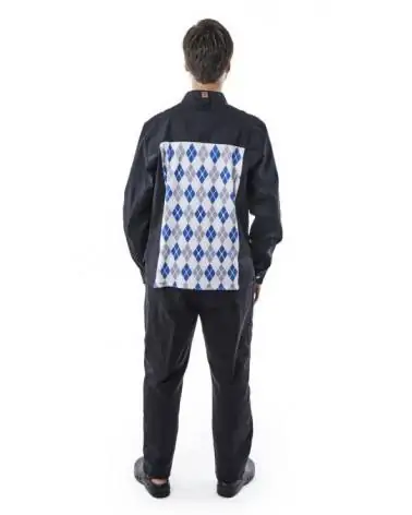 CHAQUETA HOMBRE ESTAMPADA Negra espalda