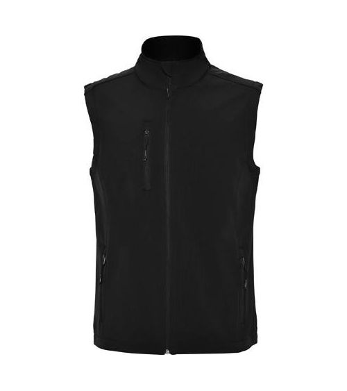 CHALECO SOFTSHELL CON CREMALLERA DELANTERO NEGRO