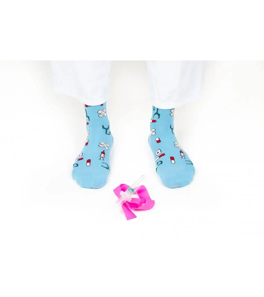 CALCETIN ESTAMPADO DE CAÑA MEDIA Blue Healthy