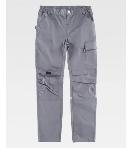 PANTALON ELASTICO REFUERZO RODILLERA FRENTE GRIS