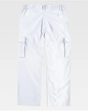 PANTALON ANTIESTATICO UNISEX blanco trasera