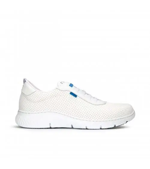 ZAPATO CON CORDONES ELASTICOS MICROFIBRA blanco