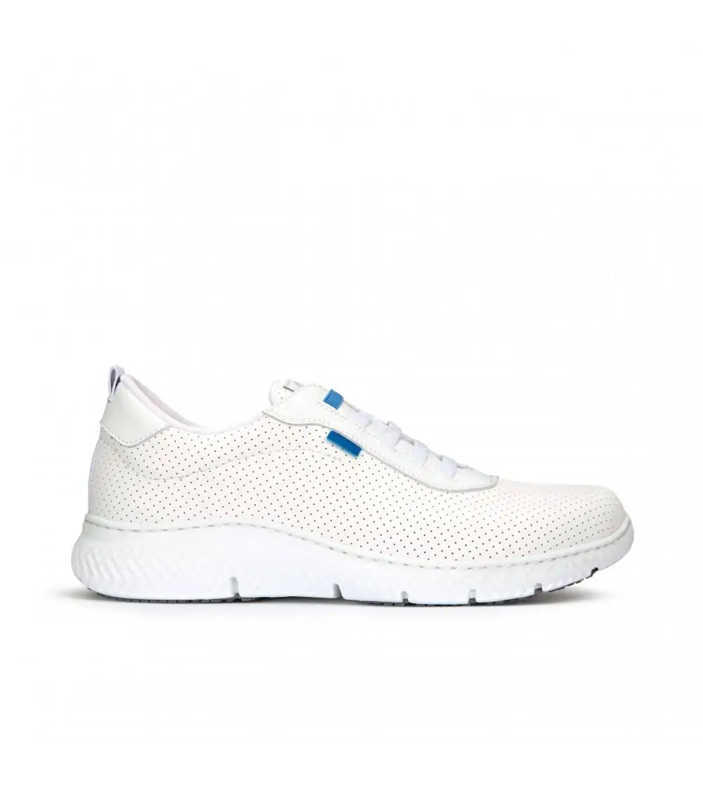 ZAPATO CON CORDONES ELASTICOS MICROFIBRA blanco