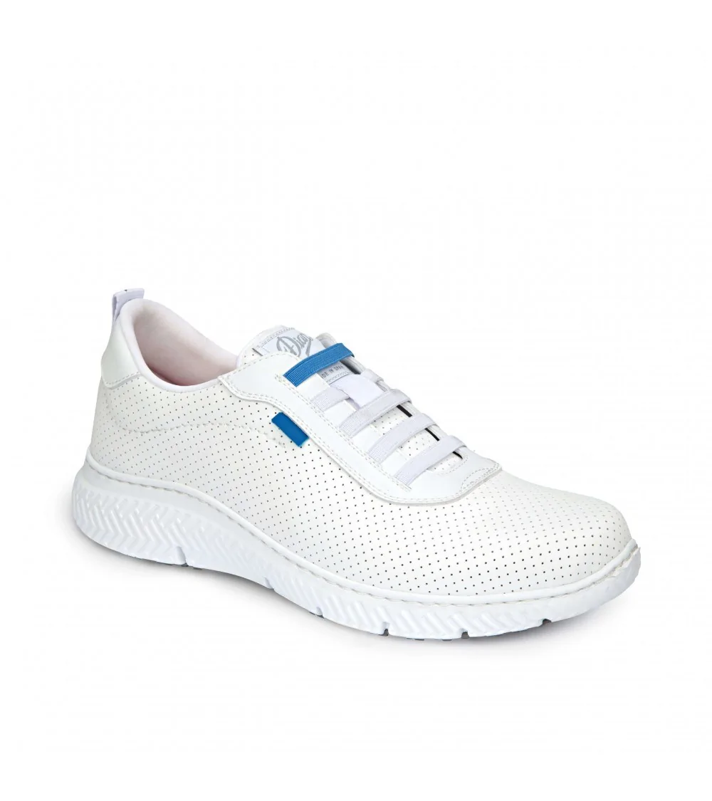 ZAPATO CON CORDONES ELASTICOS MICROFIBRA blanco